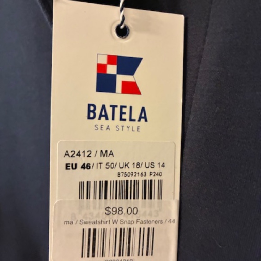 Batela Dark Blue Snap-Front Jacket. Size L - Picture 3 of 6